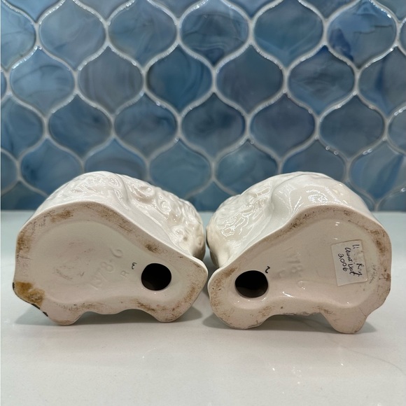 Staffordshire dogs vintage white hints of gold - Picture 5 of 5